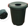 Бак для мусора 105л круглый с крышкой, воронка, на 4-х колесах пластиковый/ЭП407622